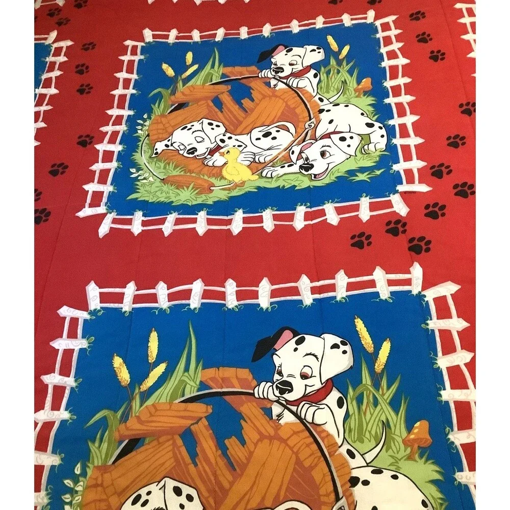 Vintage 1990's 101 DALMATIONS Disney Reversible Comforter & Shams Set Full Size